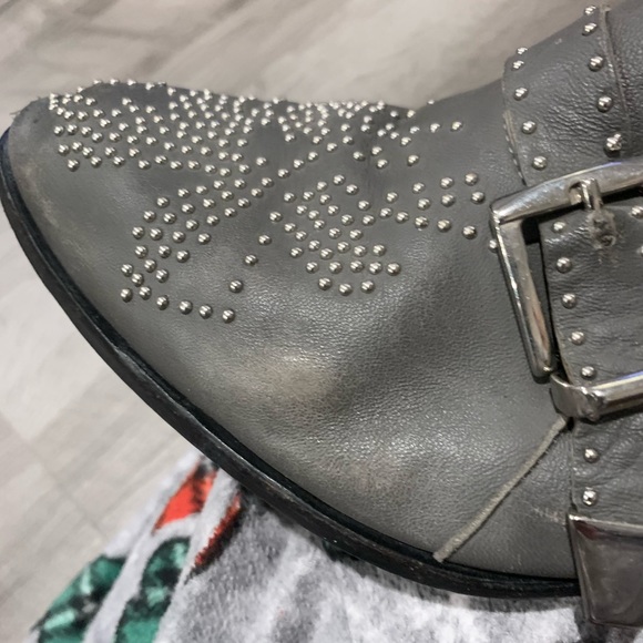 Chloé Susanna Short Boot in Grey / Silver Studs Size 38 1/2 - Picture 7 of 11